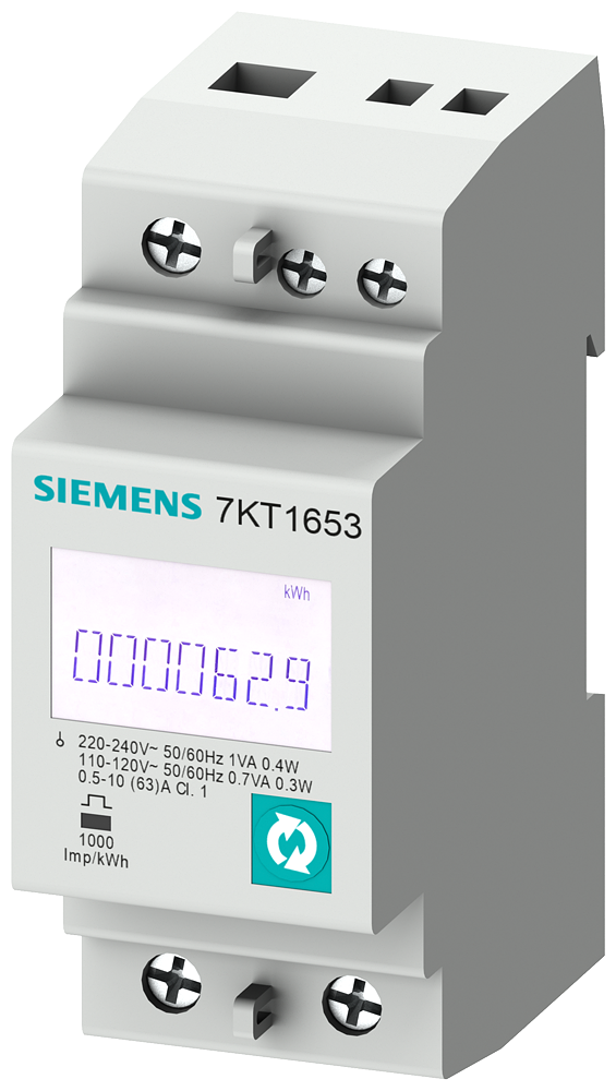 INSTRUMENTO DE MEDIÇÃO SENTRON 7KT PAC1600 MONOFÁSICO 63 A TRILHO DIN M-B 7KT1654 SIEMENS