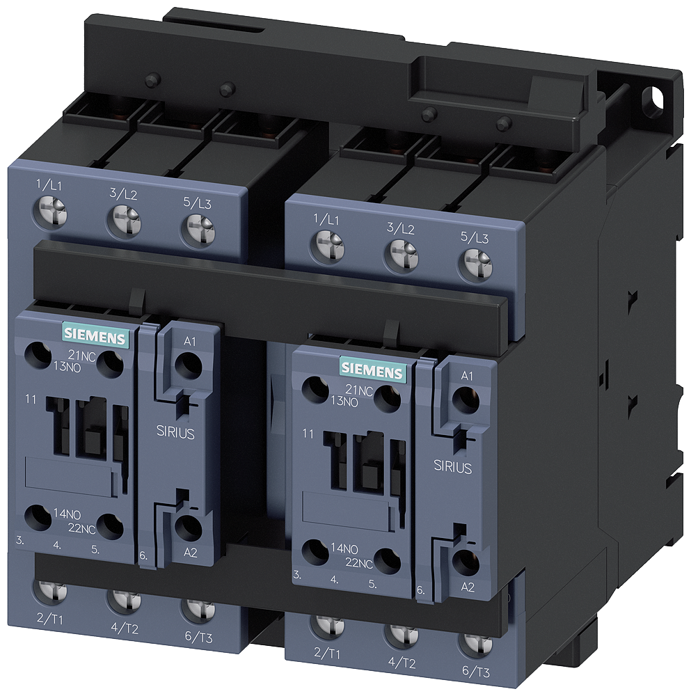 [Imagem do produto COMBINAÇÃO REVERSORA AC-3, 22KW/400V, 20-33V CA/CC, 2NA INTEGR. 3RA23368XB301NB3 SIEMENS]