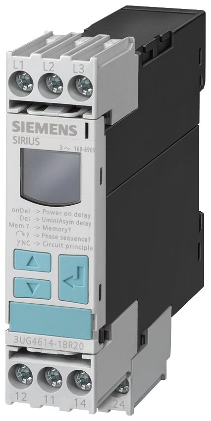 RELÉ DE MONITORAMENTO PARA TENSÃO TRIFÁSICA COM CABO N FALHA DE FASE 3X 160-690V 3UG46181CR20 SIEMENS