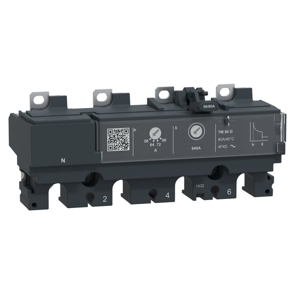 [Imagem DISPARADOR NSX100 TM80DC TETRAPOLAR C104TM080D SCHNEIDER]