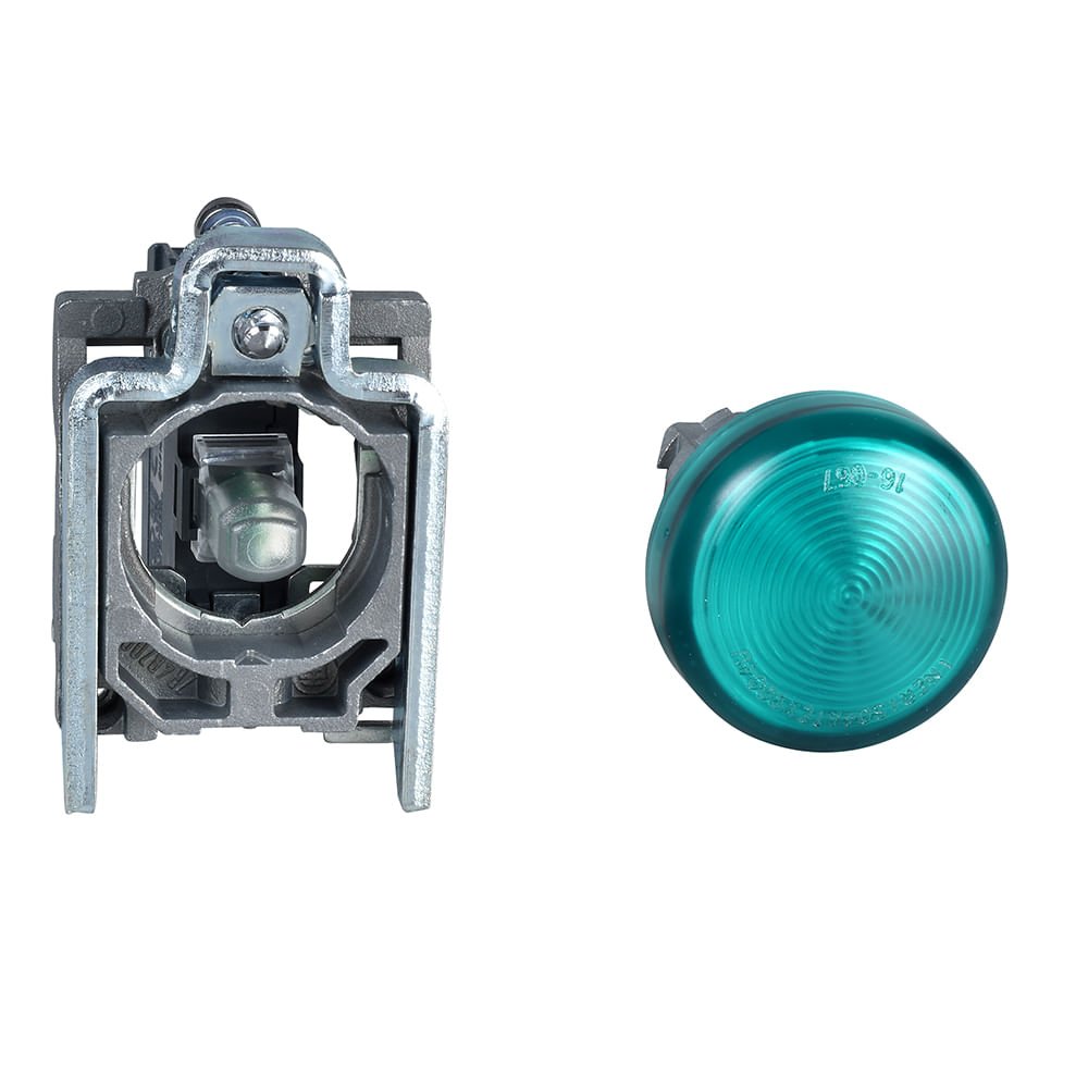 [Imagem SINALIZADOR MODULAR Ø22MM METÁLICO PARA LÂMPADA BA9S, VERDE, =250V XB4BV63 SCHNEIDER]