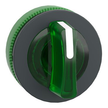 [Imagem CABEÇOTE PARA CHAVE SELETORA LUMINOSA FACEADA Ø30MM PLÁSTICO 3 POSIÇÕES FIXAS VERDE ZB5FK1333 SCHNEIDER]