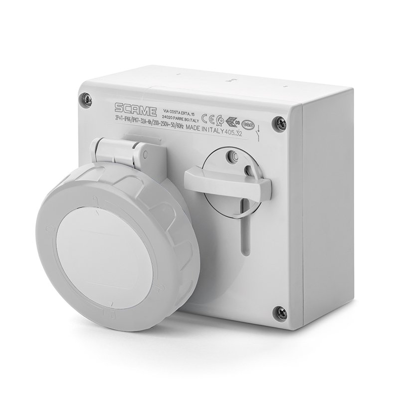 [Imagem do produto TOMADA DE EMBUTIR INTERTRAVAMENTO 16A 2P+T 12H IP66/IP67 505.16833 SCAME]