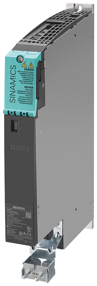 [Imagem MÓDULO DE MOTOR TRIFÁSICO ENTRADA 600VCC SAÍDA 400V 3CA SINAMICS S120 6SL31201TE218AC0 SIEMENS]