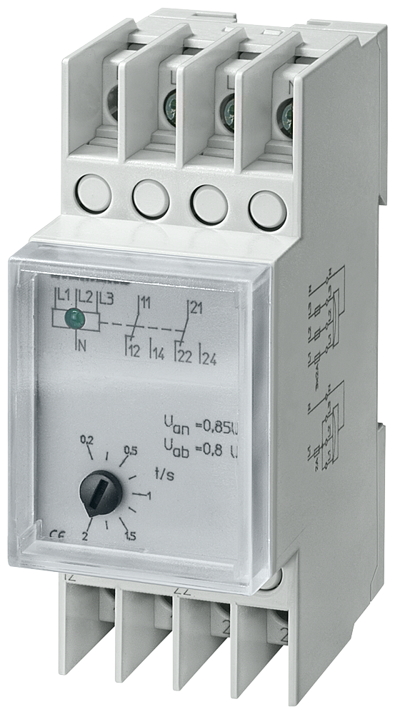 RELÉ DE TENSÃO CA 230/400 V 2W CURTO PRAZO 20MS COM TAMPA TRANSPARENTE 5TT3407 SIEMENS