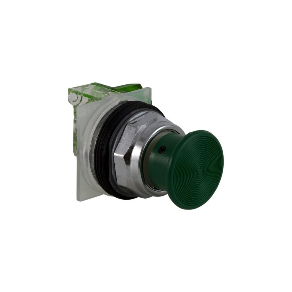 [Imagem BOTÃO Ø30MM METÁLICO COGUMELO Ø35MM VERDE NA 9001KR24GH5 SCHNEIDER]