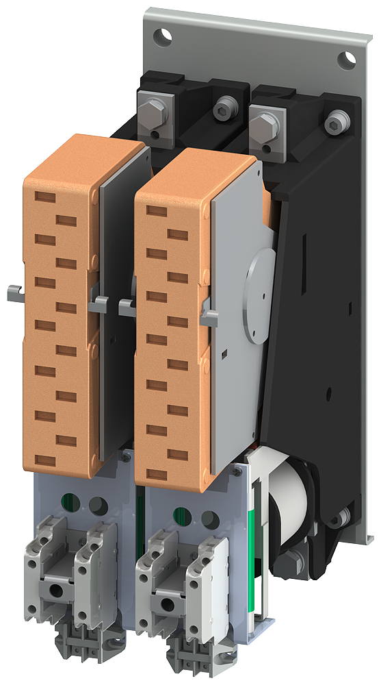 [Imagem do produto CONTATOR TAM. 12, DE 2 POLOS CC-3 E 5, 400A INTERRUPTOR AUXILIAR 4NO+4NC COMA 3TC78140EM SIEMENS]