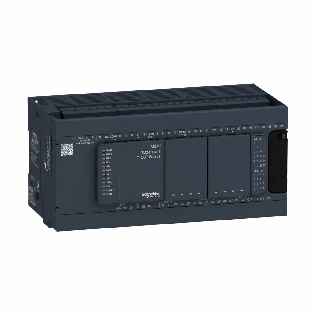 [Imagem CONTROLADOR LÓGICO PROGRAMÁVEL 40E/S TRANSISTOR PNP 24VCC TM241C40T SCHNEIDER]