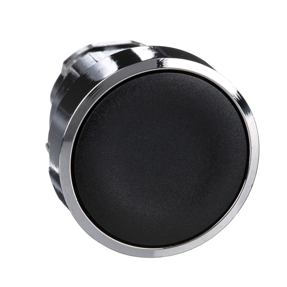 [Imagem CABEÇOTE PARA BOTÃO Ø22MM METÁLICO, FACEADO, RETORNO POR MOLA, PRETO ZB4BA2 SCHNEIDER]