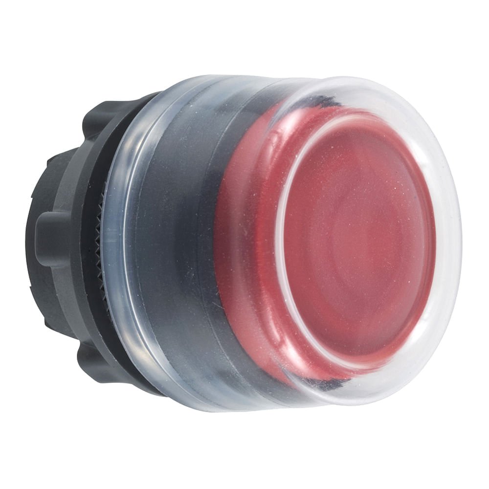 [Imagem CABEÇOTE PARA BOTÃO Ø22MM PLÁSTICO, RETORNO POR MOLA, VERMELHO, COM CAPA ZB5AP4 SCHNEIDER]