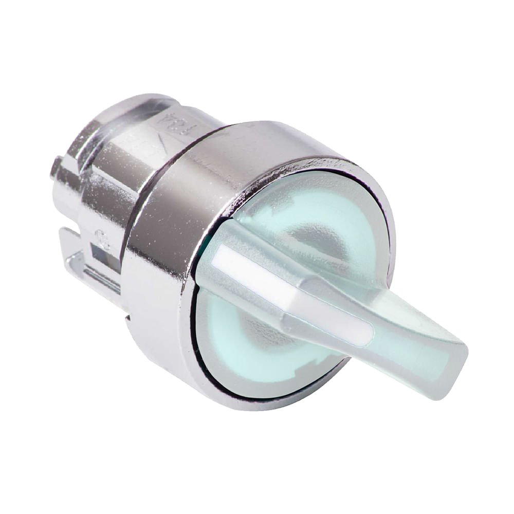 [Imagem CABEÇOTE PARA COMUTADOR LUMINOSO Ø22MM METÁLICO, 2 POSIÇÕES FIXAS, BRANCO ZB4BK1213 SCHNEIDER]