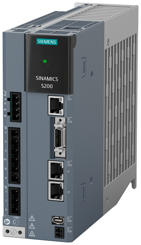 [Imagem do produto SINAMICS S200, COM TENSÃO DE ENTRADA PROFINET: 200-240 V 1/3 CA; -15%/+10%; 8/4A 6SL55101BB108AF0 SIEMENS]