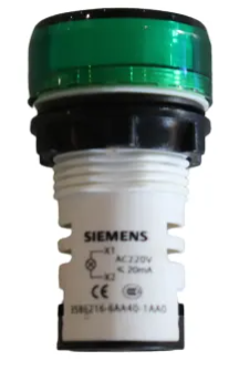 [Imagem SINALEIRO LED REDONDO PLAST 22MM VD 220VCA 3SB62166AA401AA0 SIEMENS]