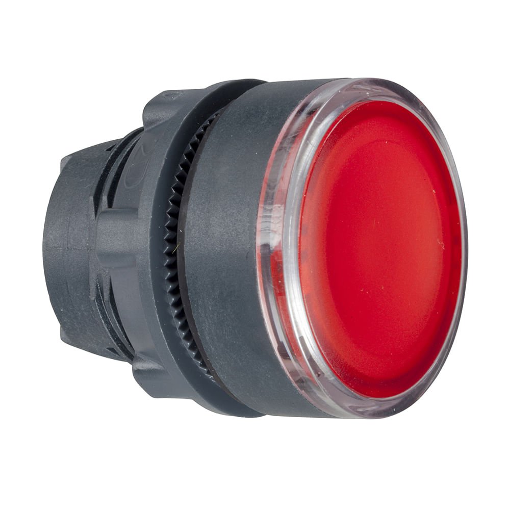 [Imagem CABEÇOTE PARA BOTÃO LUMINOSO Ø22MM PLÁSTICO, FACEADO, RETORNO POR MOLA, VERMELHO ZB5AA48 SCHNEIDER]