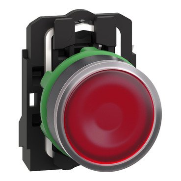 [Imagem BOTÃO 22MM PLÁSTICO  LUMINOSO LED 220 240 XB5AW34M2 SCHNEIDER]