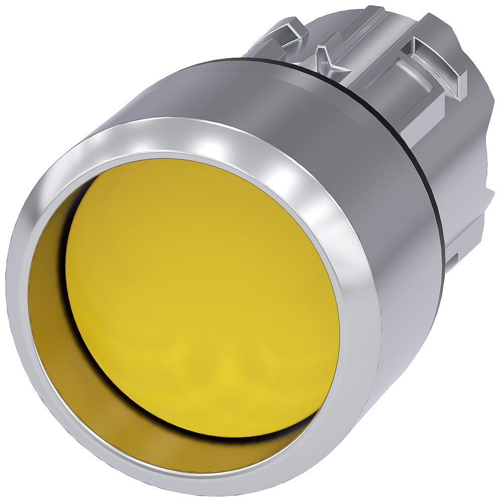 BOTÃO 22 MM REDONDO METAL DE ALTO BRILHO AMARELO ANEL FRONTAL ALTO TE 3SU10500CB300AA0-ZY13 SIEMENS