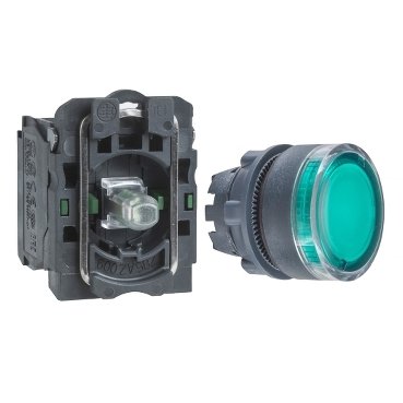 [Imagem BOTÃO 22MM PLÁSTICO  LUMINOSO LED 220 240 XB5AW33M3 SCHNEIDER]