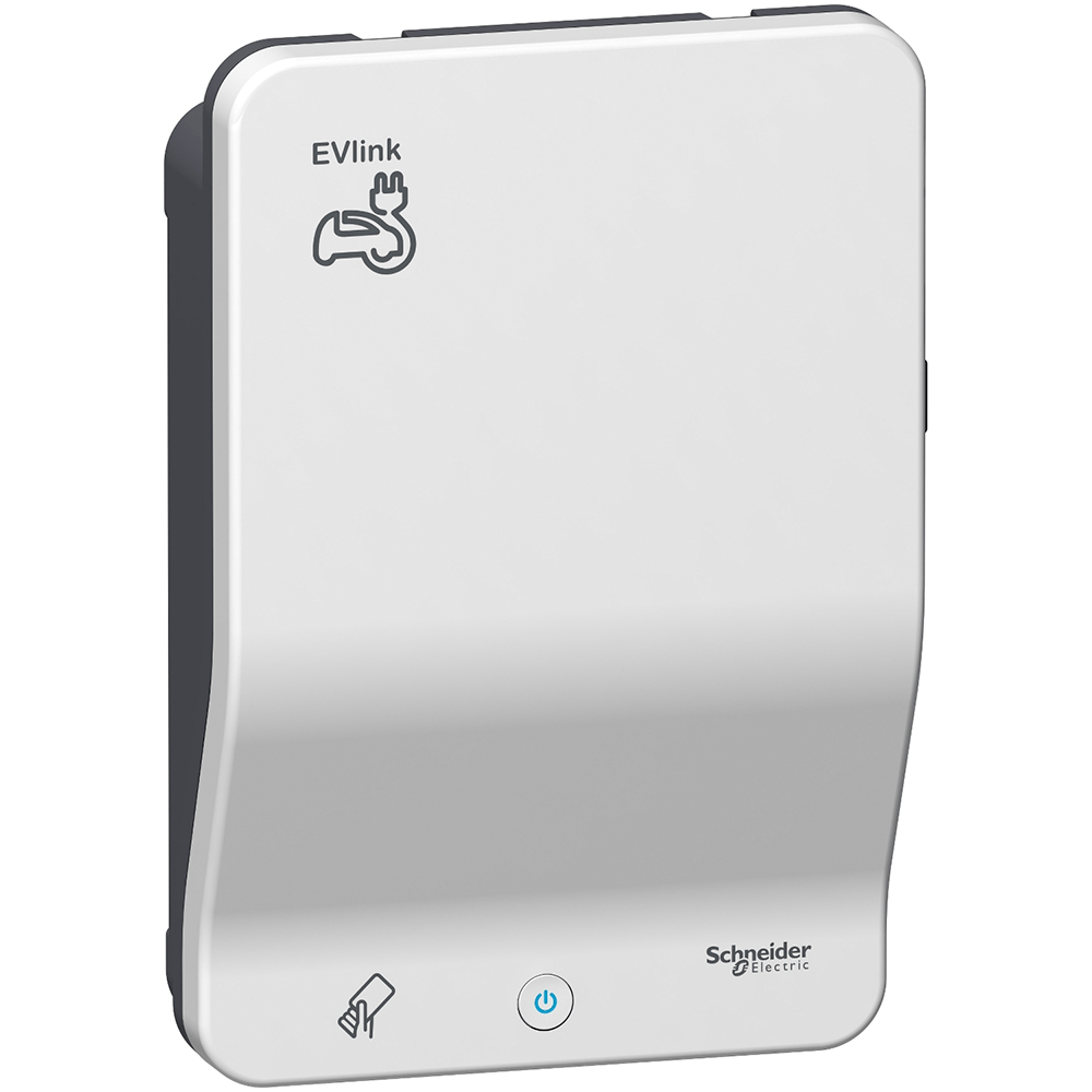 [Imagem CARREGADOR VEICULAR EVLINK SMART WALLBOX - 22 KW - T2 - RFID SCHNEIDER]