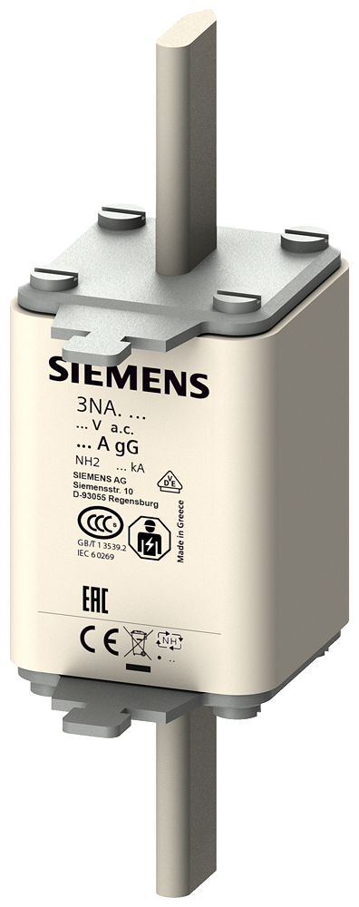 ELEMENTO DE FUSÍVEL NH NH2 IN: 80 A GG UN CA: 500 V UN CC: 440 V 3NA3224 SIEMENS