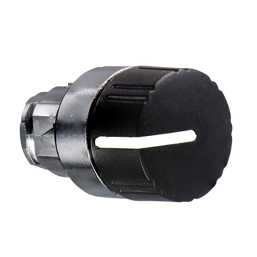 [Imagem CABEÇOTE PARA COMUTADOR Ø22MM METÁLICO, 2 POSIÇÕES FIXAS, MANOPLA CURTA, PRETO, BORDA PRETA ZB4BD29 SCHNEIDER]