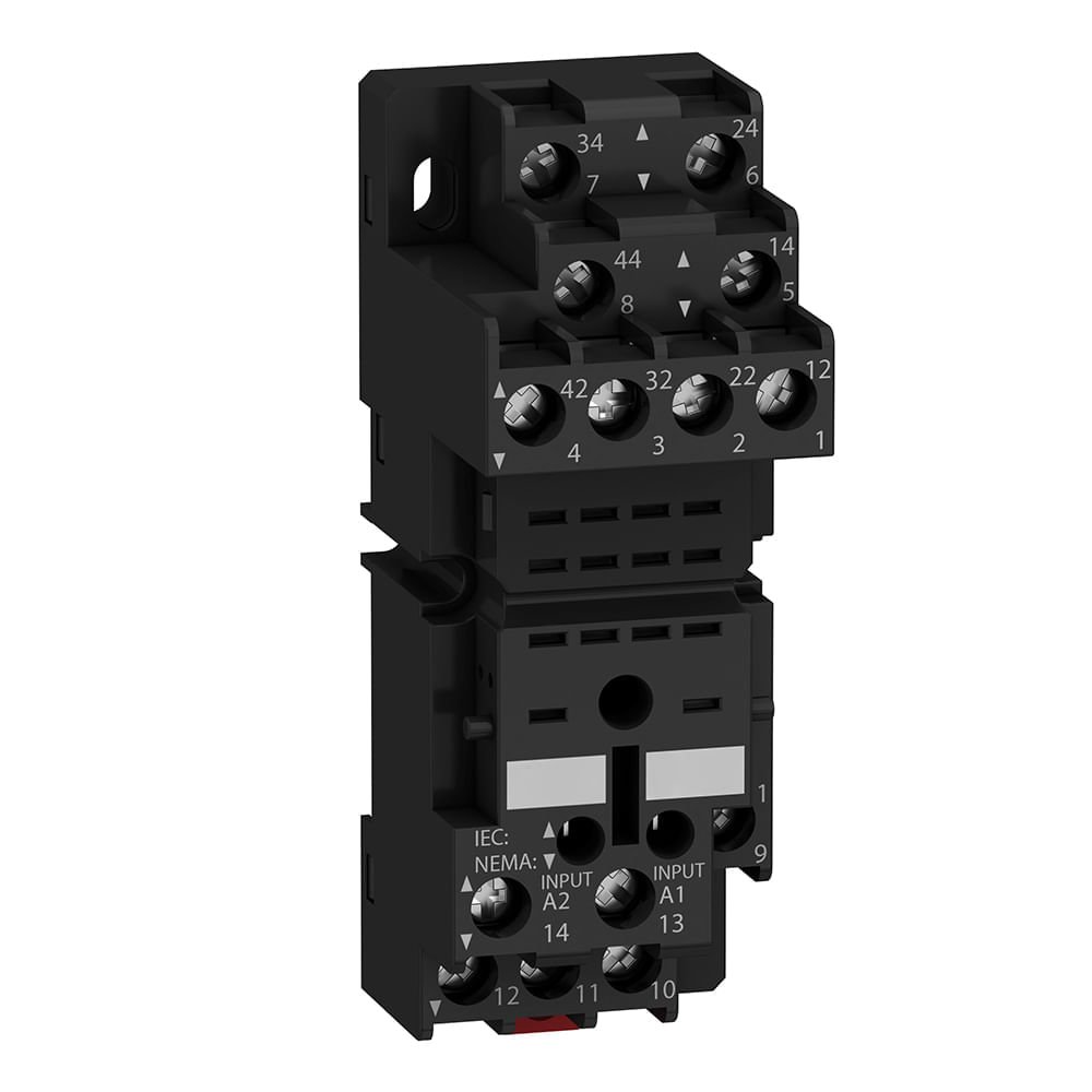 [Imagem BASE PARA RELÉ RXM2* E RMX4*, CONTATOS MISTOS, CONEXÃO PARAFUSO RXZE2M114 SCHNEIDER]