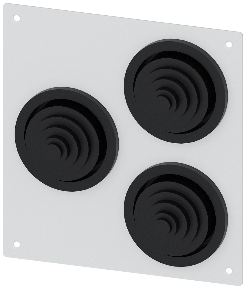 DIN PLACA DE FLANGE COM 3 X FOLES DE BORRACHA 8HC6900 IP55 8GK91000KK16 SIEMENS