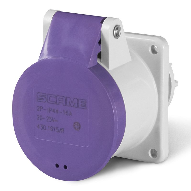 [Imagem do produto TOMADA DE EMBUTIR MONTAGEM EMBUTIDA LOW. 3P 32A 24V 430.3219/R SCAME]