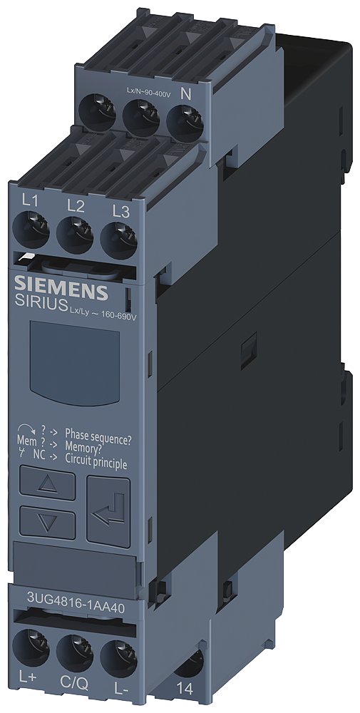 RELÉ DE MONITORAMENTO DIGITAL PARA TENSÃO TRIFÁSICA COM CABO N PARA LINK IO 3UG48161AA40 SIEMENS