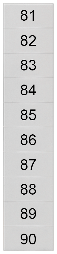 PLACA DE DESIGNAÇÃO, FRENTE, COM 81-90, HORIZONTAL, LARGURA DOS TERMINAIS: 5, 8WH81402AB85 SIEMENS