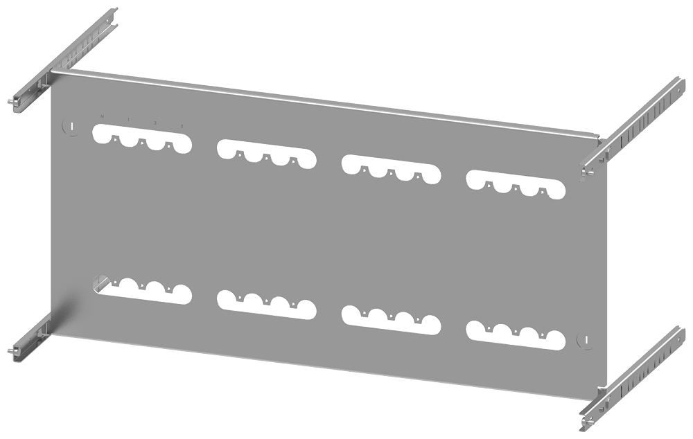 PLACA DE MONTAGEM 3VA12 (250A) DE 4 POLOS BASE PLUG-IN A:350MM L: 800MM 8PQ60008BA46 SIEMENS