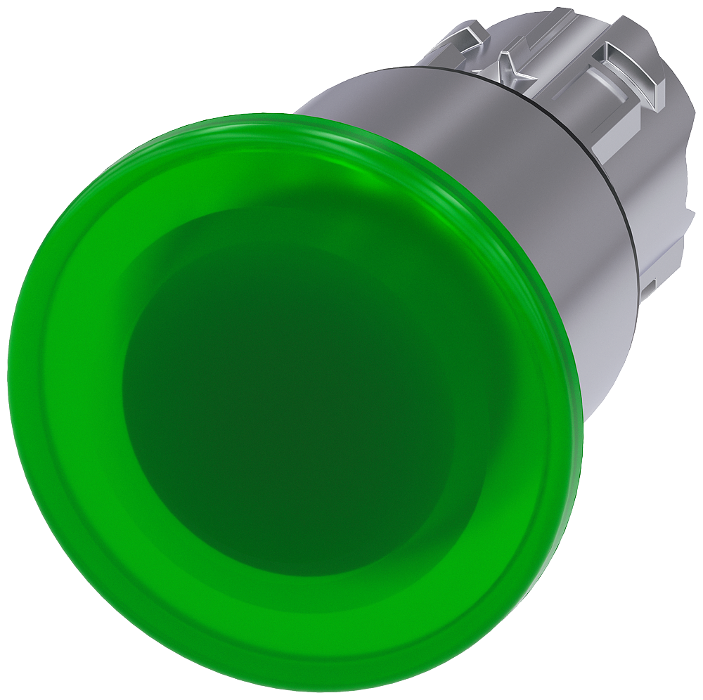 BOTÃO LUMINOSO EM FORMA DE COGUMELO 22 MM REDONDO METAL DE ALTO BRILHO V 3SU10511EA400AA0-ZY12 SIEMENS