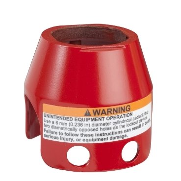 [Imagem PROTEÇÃO COM CADEADO PARA BOTÃO TIPO COGUMELO Ø40MM METAL VERMELHO ZBZ1604 SCHNEIDER]
