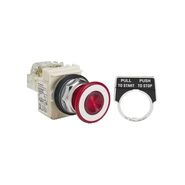 [Imagem BOTÃO 30MM METÁLICO SOCO LUMINOSO LED AL 9001KR9P35LRRH6 SCHNEIDER]