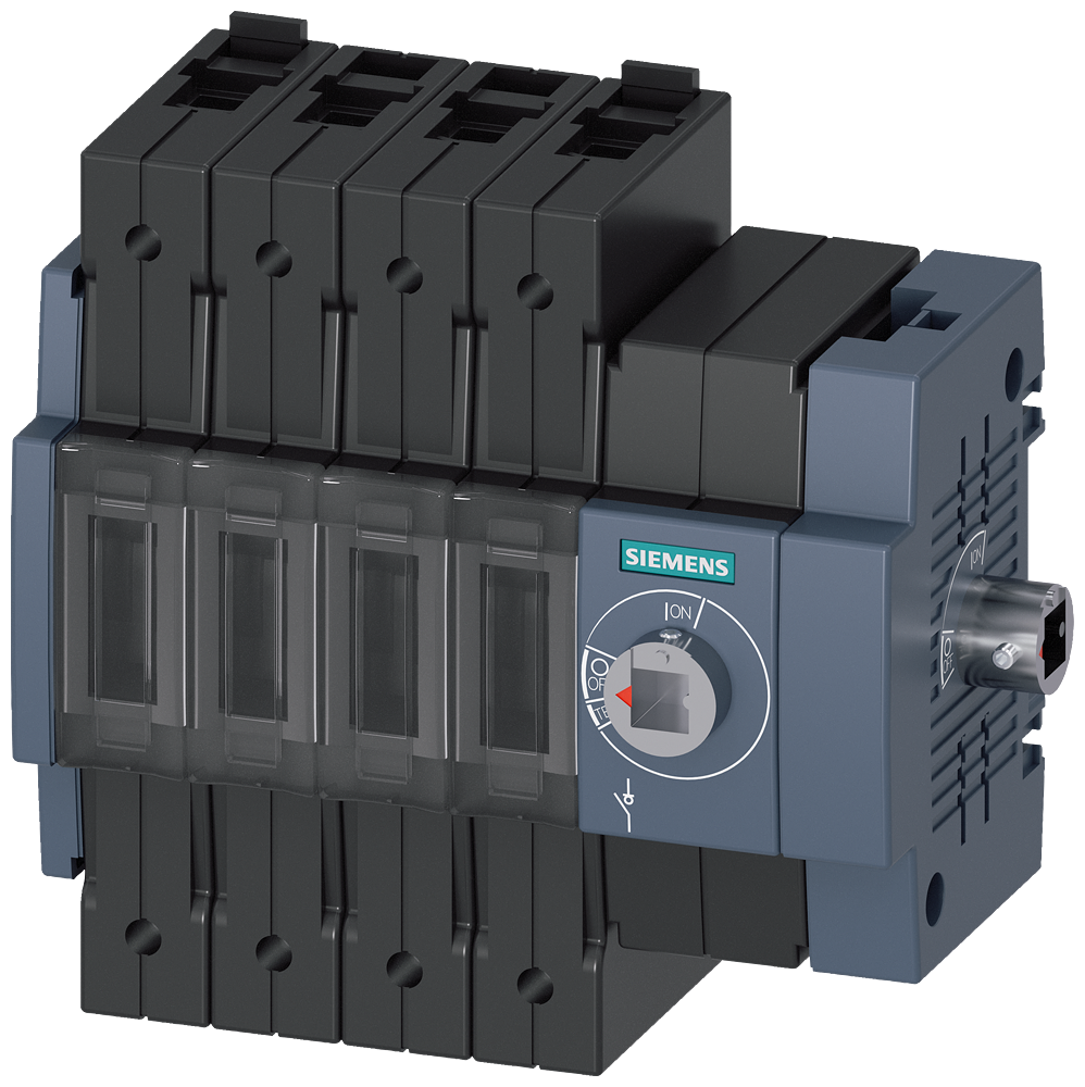 SECCIONADOR DE CORTE EM CARGA 32A TAM. 1 DE 4 POLOS ACIONAMENTO LATERAL DIR 3KD22442ME400 SIEMENS
