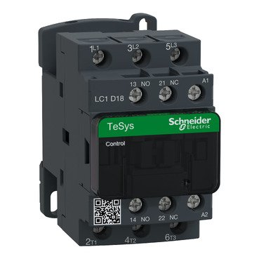 [Imagem do produto CONTATOR TRIPOLAR 18A 1NA+1NF 240VCA LC1D18U7 SCHNEIDER]