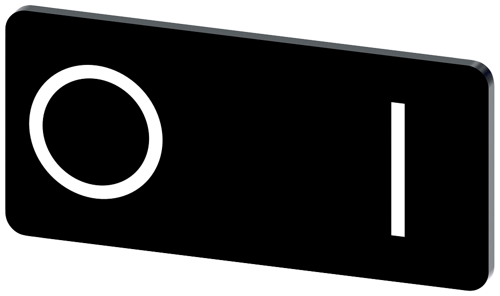 [Imagem do produto PLACA DE IDENTIFICAÇÃO 12,5X27MM, PLACA PRETO, SÍMBOLO: O* I 3SU19000AC160QG0 SIEMENS]