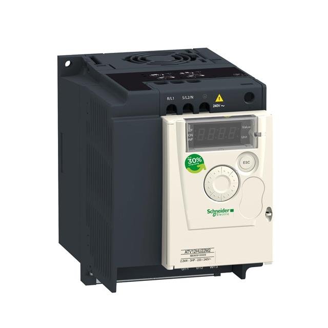 [Imagem INVERSOR DE FREQUÊNCIA MONOFÁSICO 0.75KW 4,2 A 100/120V 50/60 HZ ATV12H075F1 SCHNEIDER]