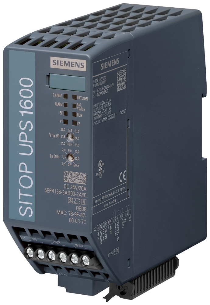 [Imagem do produto FONTE DE ALIMENTAÇÃO SITOP DCUPS1600 20 A ETHERNET/PROFINET 6EP41363AB002AY0 SIEMENS]