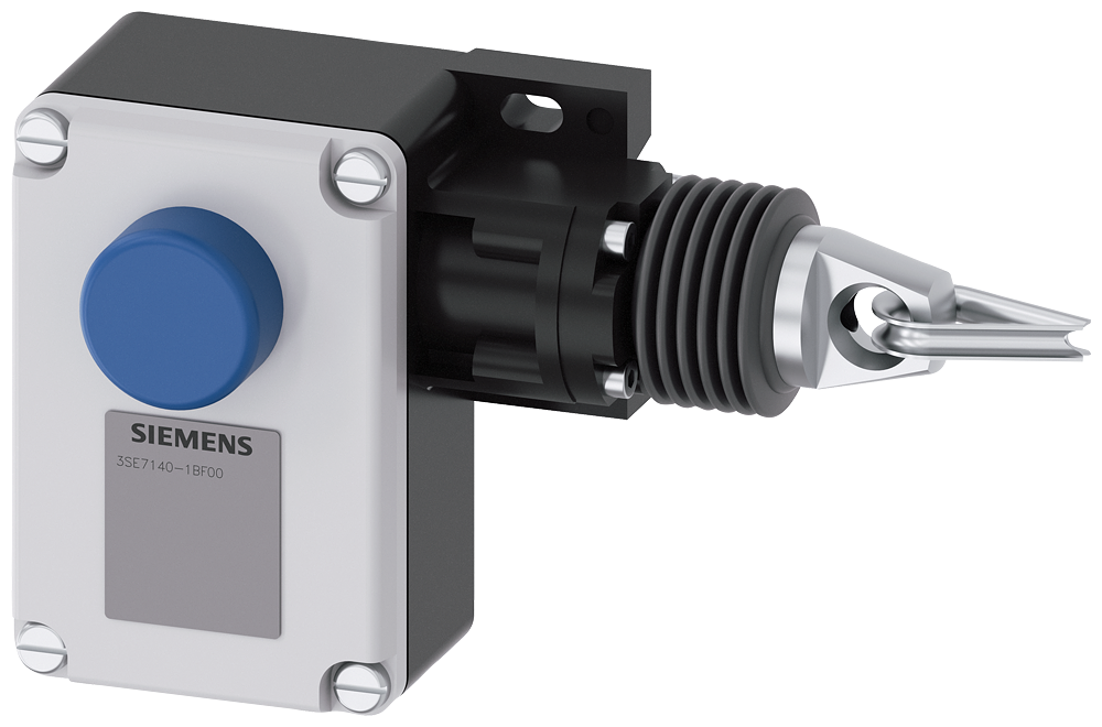 [Imagem do produto INTERRUPTOR DE CABO SIRIUS C. DE METAL, 1XM20X1,5 2NF, ENGATE EN ISO 13850 3SE71401BF00 SIEMENS]