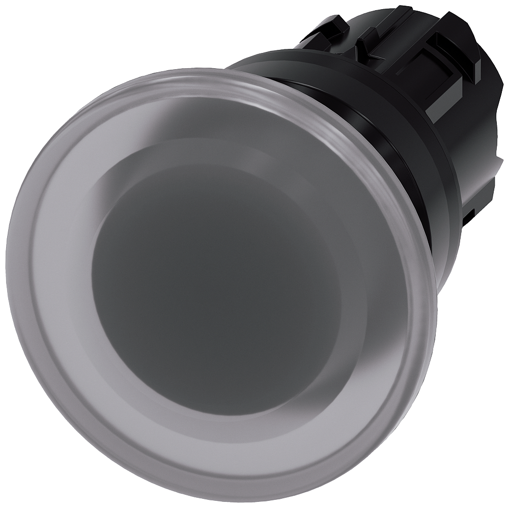 BOTÃO LUMINOSO EM FORMA DE COGUMELO 22 MM REDONDO PLÁSTICO TRANSPARENTE 3SU10011BD700AA0-ZY12 SIEMENS