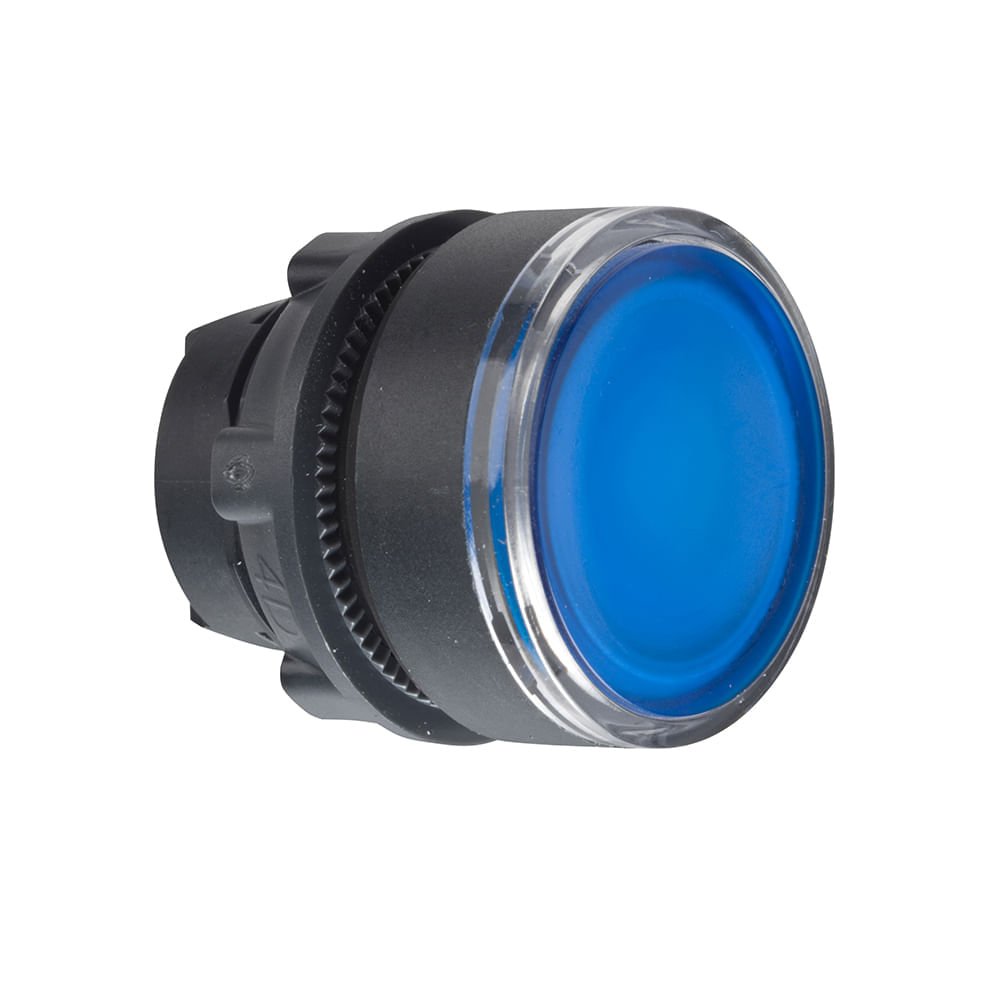 [Imagem CABEÇOTE PARA BOTÃO LUMINOSO MODULAR Ø22MM PLÁSTICO, PARA LED INTEGRAL, AZUL ZB5AW363 SCHNEIDER]