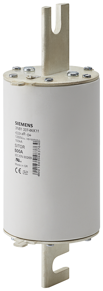 ELEMENTO DE FUSÍVEL SITOR COM CONTATOS DE FACA RANHURADOS NH3L IN: 500 A AR 3NB13374KK11 SIEMENS