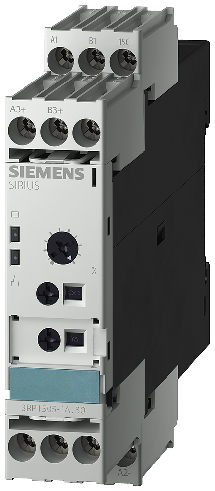 RELÉ DE TEMPO MULTIFUNÇÃO 1W 8 FUNÇÕES 15 FAIXAS TEMPORAIS (1,3,10,30,100) 3RP15051AP30 SIEMENS