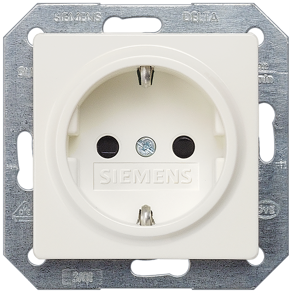 TOMADA SCHUKO COM MAIOR PROTEÇÃO CONTRA CONTATO BRANCO TITÂNIO 5UB1518 SIEMENS