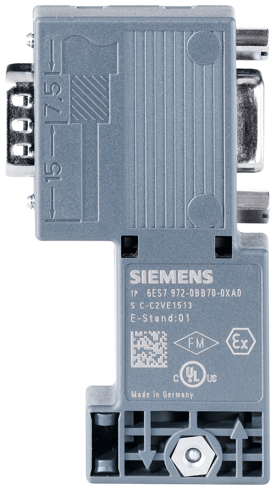 [Imagem CONECTOR PARA PROFIBUS ATÉ 12 MBIT/S SAÍDA DE CABO 90° SIMATIC DP 6ES79720BB700XA0 SIEMENS]