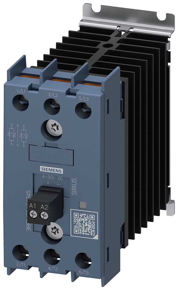 CONTATOR A SEMICONDUTOR DE 3 POLOS AC-1/20 A/40 °C 48-600 V / 4-30 V CC TER 3RF34201AB45 SIEMENS