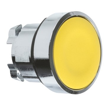 [Imagem CABEÇOTE PARA BOTÃO Ø22MM METÁLICO FACEADO RETORNO POR MOLA AMARELO ZB4BA5 SCHNEIDER]
