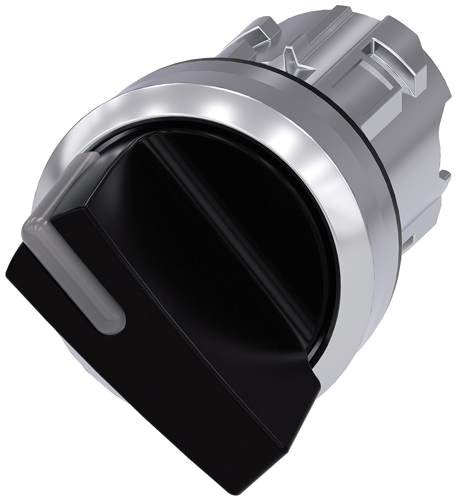 [Imagem do produto COMUTADOR ILUMINADO KNOB CURTO 2 POSIÇÕES PRETO 22MM 45G 3SU10522BC100AA0 SIEMENS]