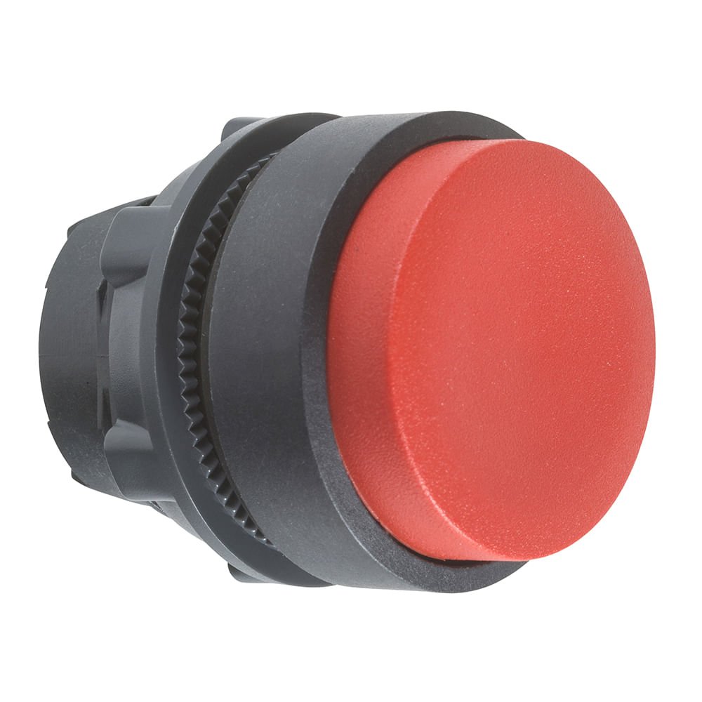 [Imagem CABEÇOTE PARA BOTÃO Ø22MM PLÁSTICO, SALIENTE, RETORNO POR MOLA, VERMELHO ZB5AL4 SCHNEIDER]