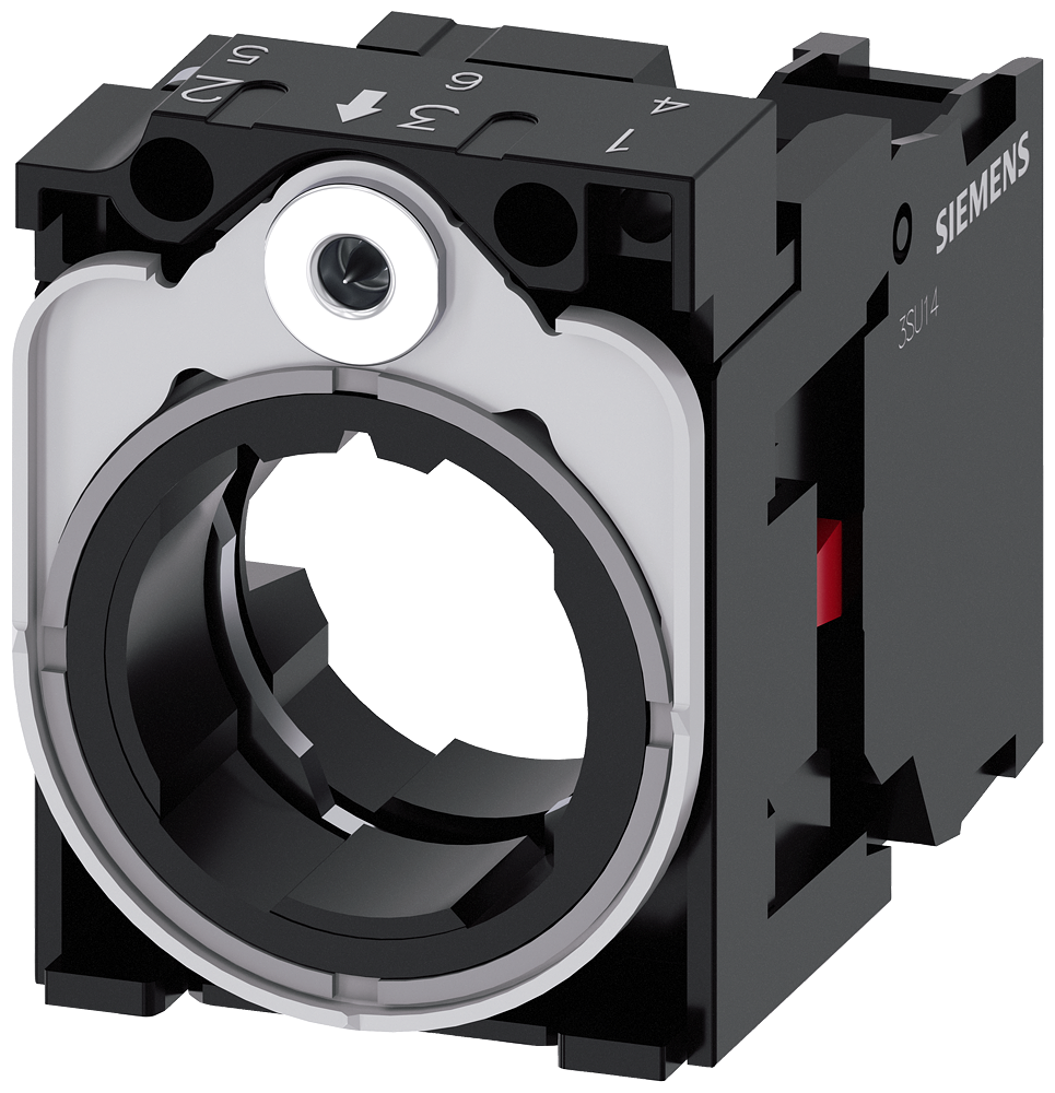 [Imagem do produto SUPORTE METÁLICO 30MM COM 1NF PARA BOTÃO/COMUTADOR SIRIUS ACT 3SU15501AA101CA0 SIEMENS]